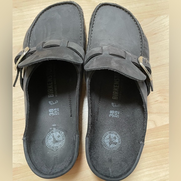 BIRKENSTOCK Buckley Leather Clog Women's Size US 7-7½ EU 38 Black - Picture 9 of 9